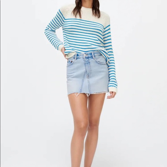 Zara ASYMMETRIC DENIM SKIRT - Picture 2 of 8